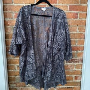 Large Grey Lace Lularoe Cardigan